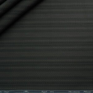 Tessitura Monti India Regal 70’s | Dark Green Textured Cotton Shirting Fabric ( Unstitched ) for Men - Image 4
