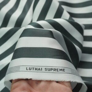 Green Stripe Shirting Fabric