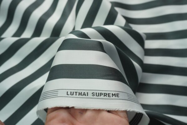 Green Stripe Shirting Fabric