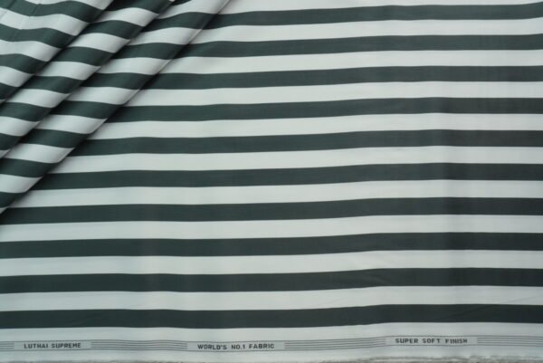 Green Stripe Shirting Fabric