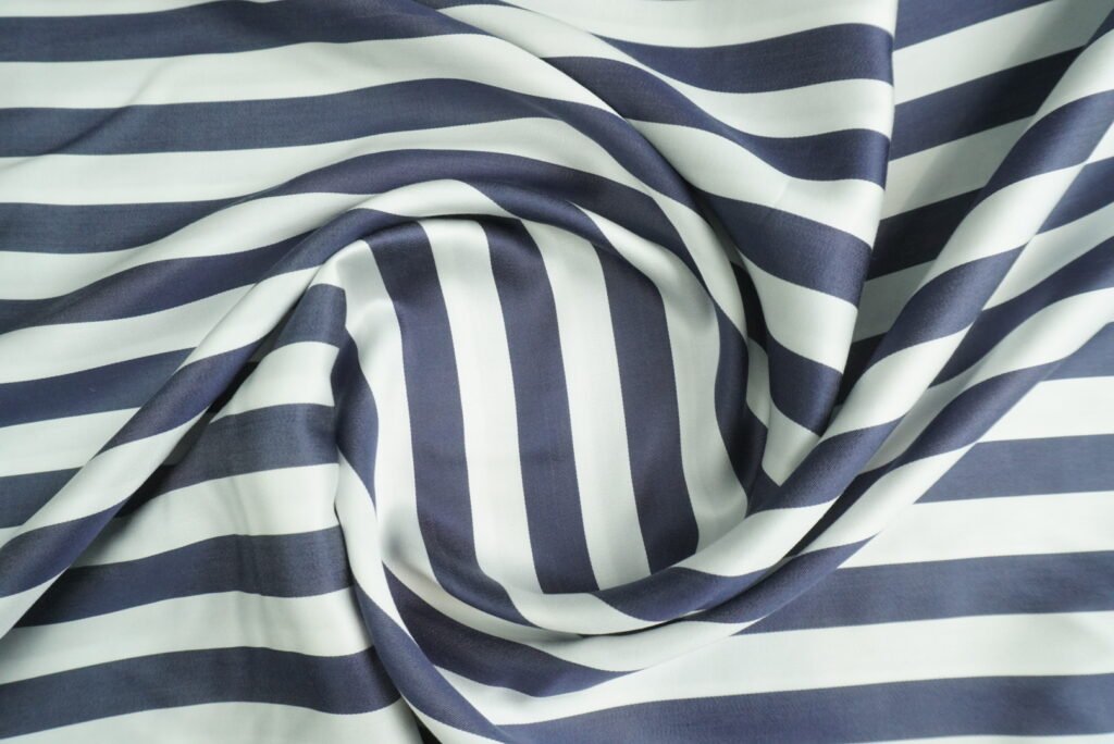 Navy Blue Stripe Shirting Fabric