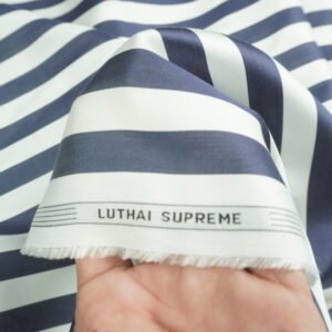 Navy Blue Stripe Shirting Fabric