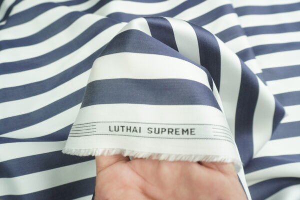 Navy Blue Stripe Shirting Fabric