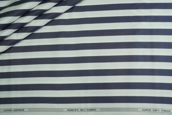 Navy Blue Stripe Shirting Fabric
