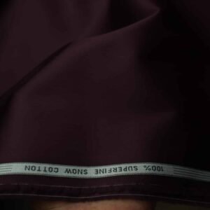 Dark Wine Cotton Shirt Fabric for Men (Unstitched) | Luthai Snow Cotton - Image 3