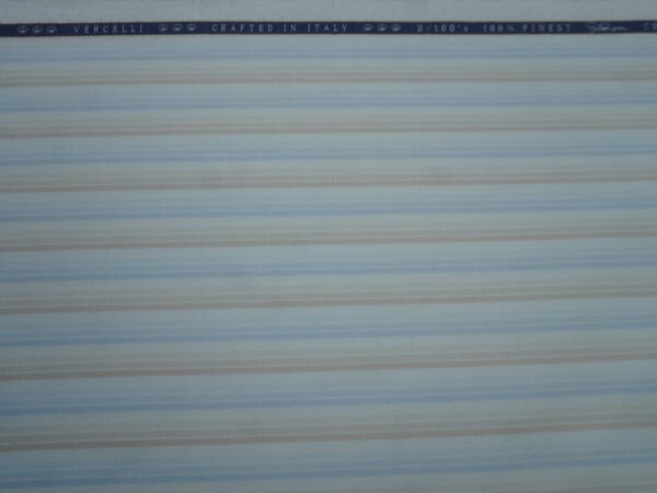 Premium Vercelli Italy Cotton Shirting Fabric | 2/100's – Luxury Designer Stripe | Unstitched Fabric for Men - Image 2