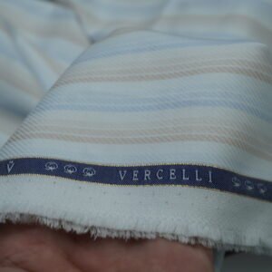 Premium Vercelli Italy Cotton Shirting Fabric | 2/100's – Luxury Designer Stripe | Unstitched Fabric for Men - Image 3