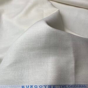 Cream Linen Suiting Fabric For Men | Unstitched | Burgoyne 40 Lea - Image 3