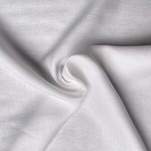 White Self Design Shirt Fabric