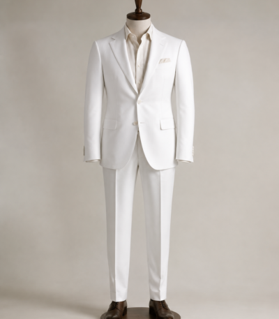 White TR Suiting Fabric