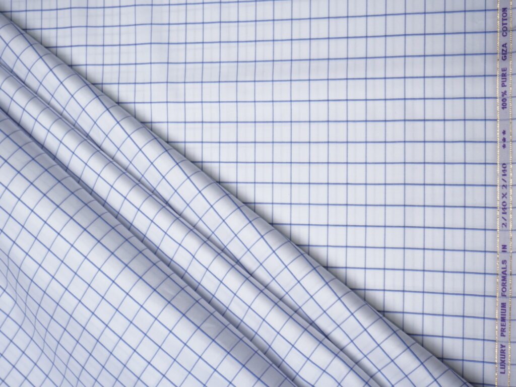 Checks Giza Cotton Fabric