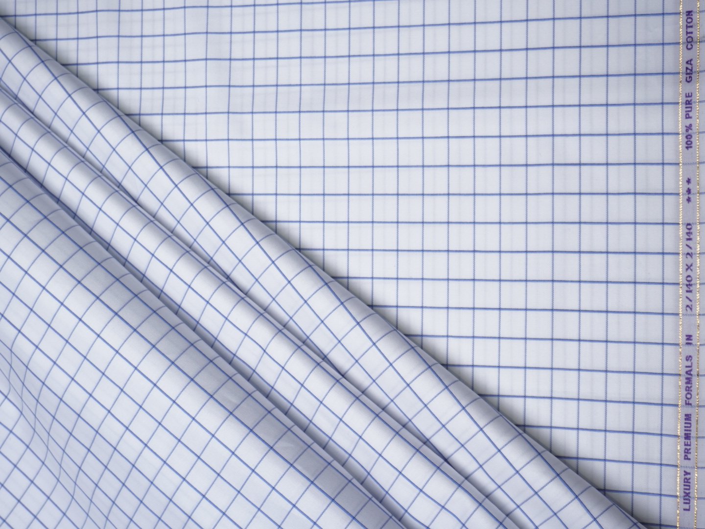 Checks Giza Cotton Fabric Checks Giza Cotton Fabric