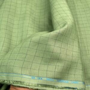 Green Checks Linen Fabric