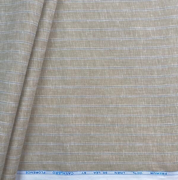 Light Beige Stripe Linen Fabric