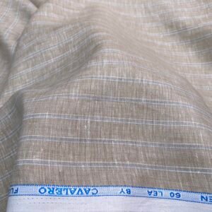 Light Beige Stripe Linen Fabric