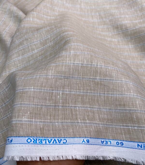 Light Beige Stripe Linen Fabric
