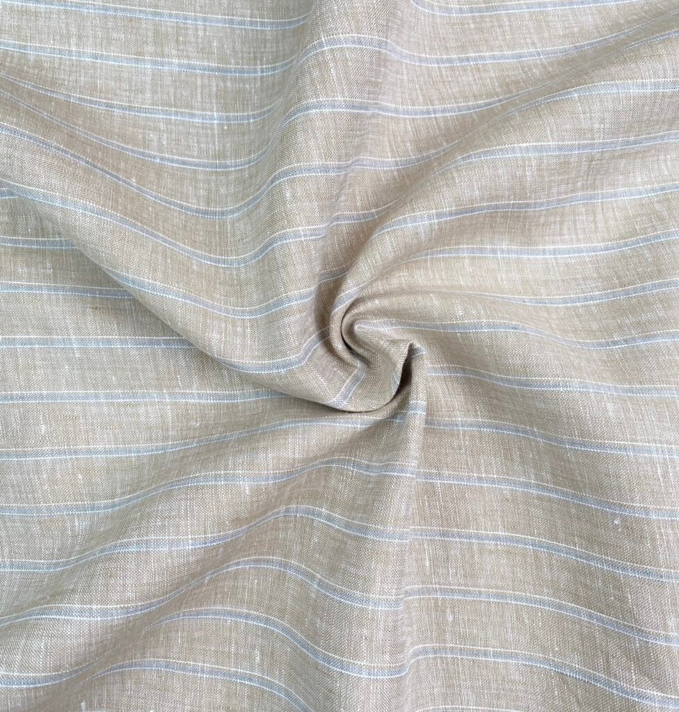 Light Beige Stripe Linen Fabric