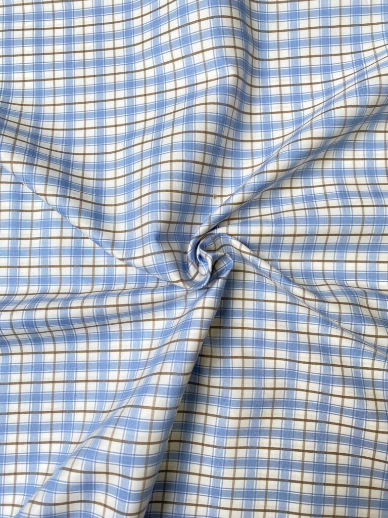 Spaada Check Giza Cotton Fabric