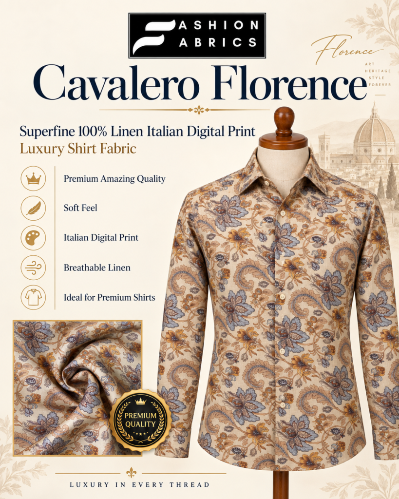 Cavalero Florence Linen Shirt Fabric